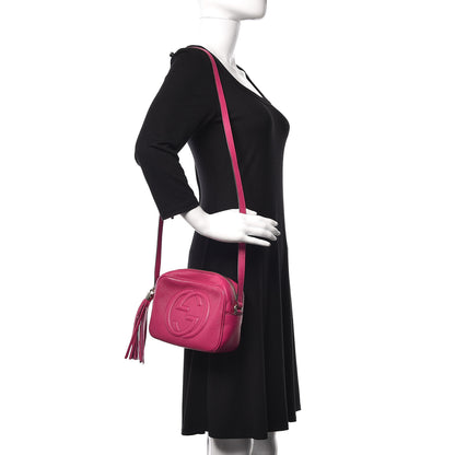 Gucci Pebbled Calfskin Small Soho Disco Bag Bright Bougainvillea 2 of 9