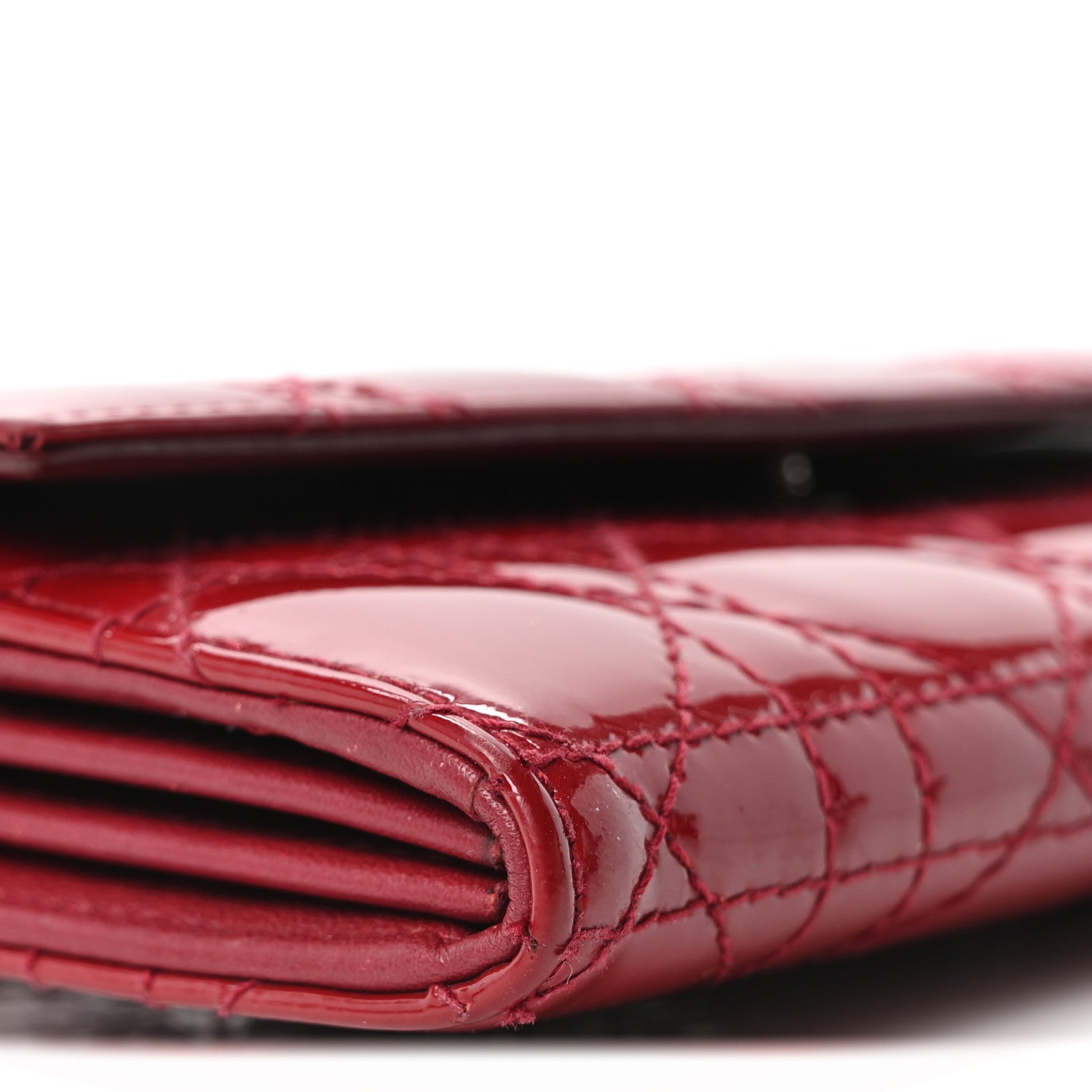 Christian Dior Patent Cannage Rendez-vous Chain Wallet Red 9 of 10
