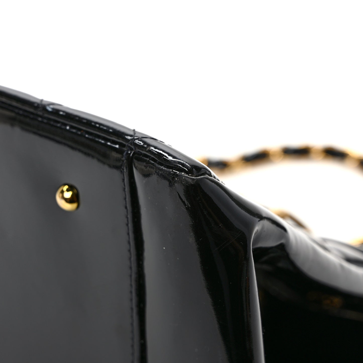 Patent Quilted Grand Shopping Tote GST Black