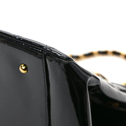 Chanel Patent Quilted Grand Shopping Tote GST Black 11 of 11