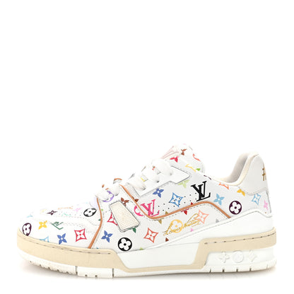 Louis Vuitton LV X TM Calfskin Monogram Multicolor Womens LV Trainer Sneakers 37.5 White 1 of 11