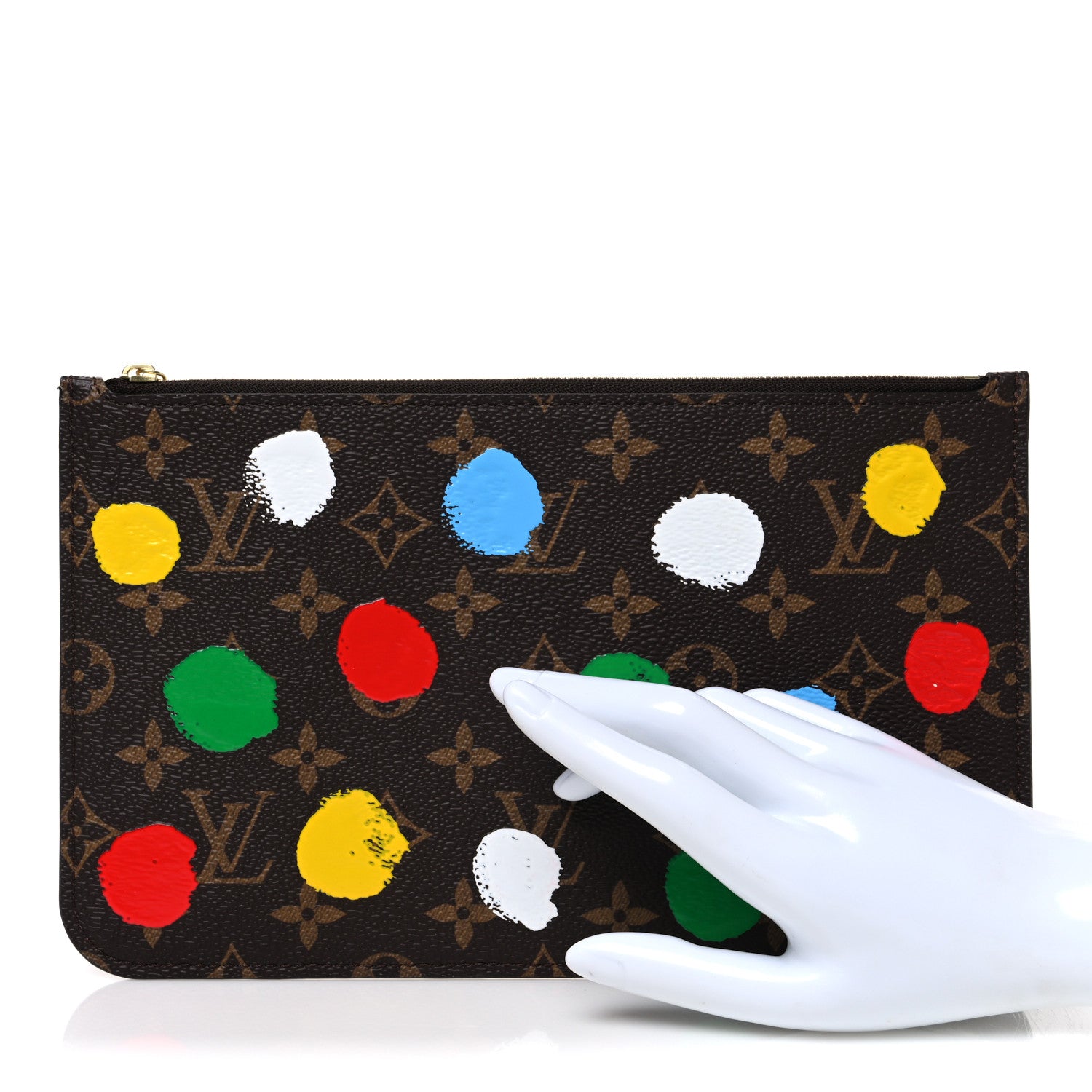 Louis Vuitton LV X YK Monogram Painted Dots Neverfull MM Pochette 2 of 7