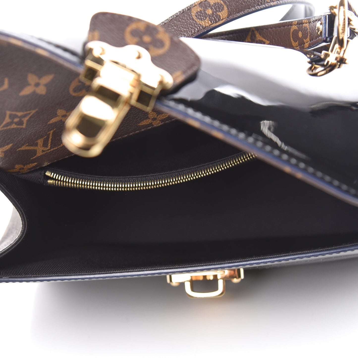 Patent Calfskin Monogram Cherrywood PM Black