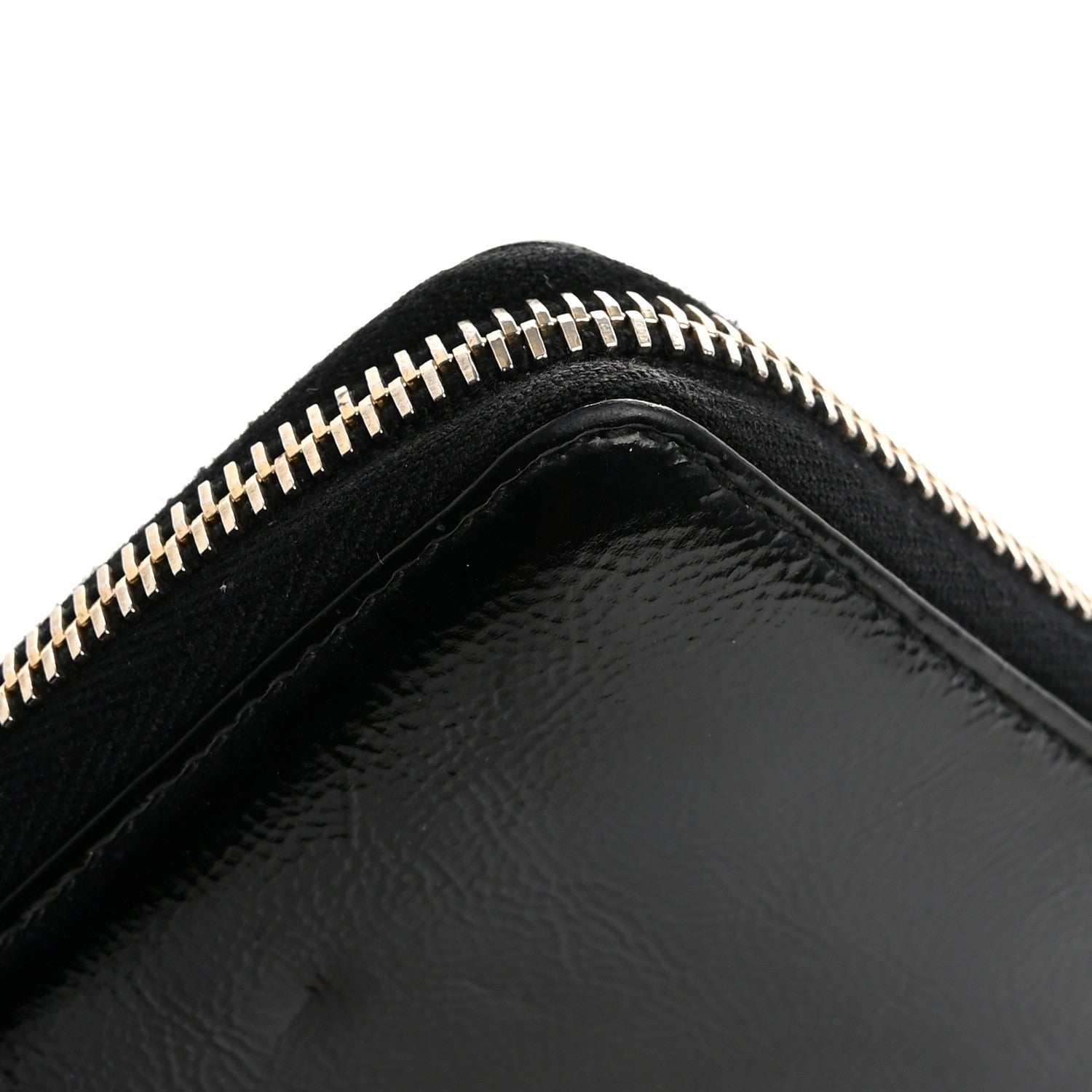 Saint Laurent Textured Patent Monogram Belle De Jour Zip Around Wallet Black 12 of 13