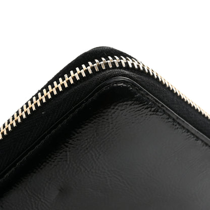 Saint Laurent Textured Patent Monogram Belle De Jour Zip Around Wallet Black 12 of 13