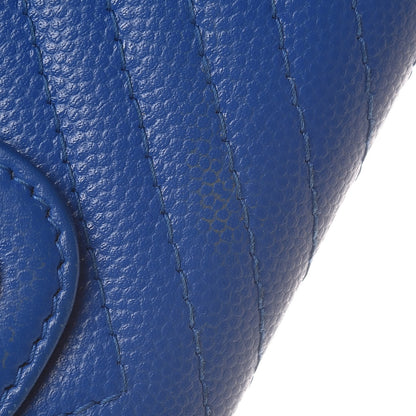 Chanel Caviar Chevron Quilted Large Flap Wallet Bright Blue 7 of 13