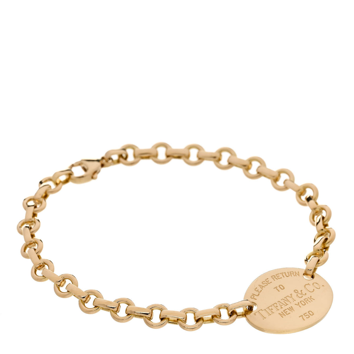 Tiffany 18K Yellow Gold Return To Tiffany Oval Tag Bracelet 