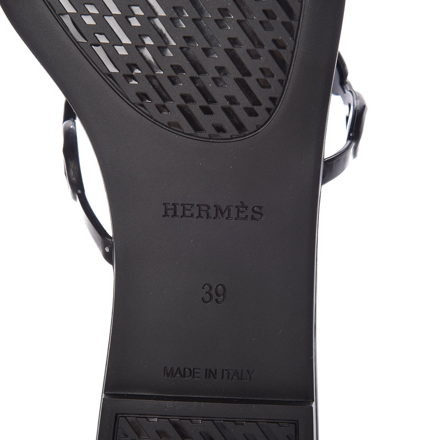 Hermes Rubber Chaine d'Ancre Rivage Sandals 39 Black 6 of 9