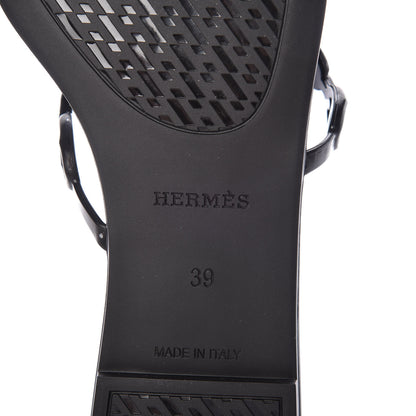 Hermes Rubber Chaine d'Ancre Rivage Sandals 39 Black 6 of 9