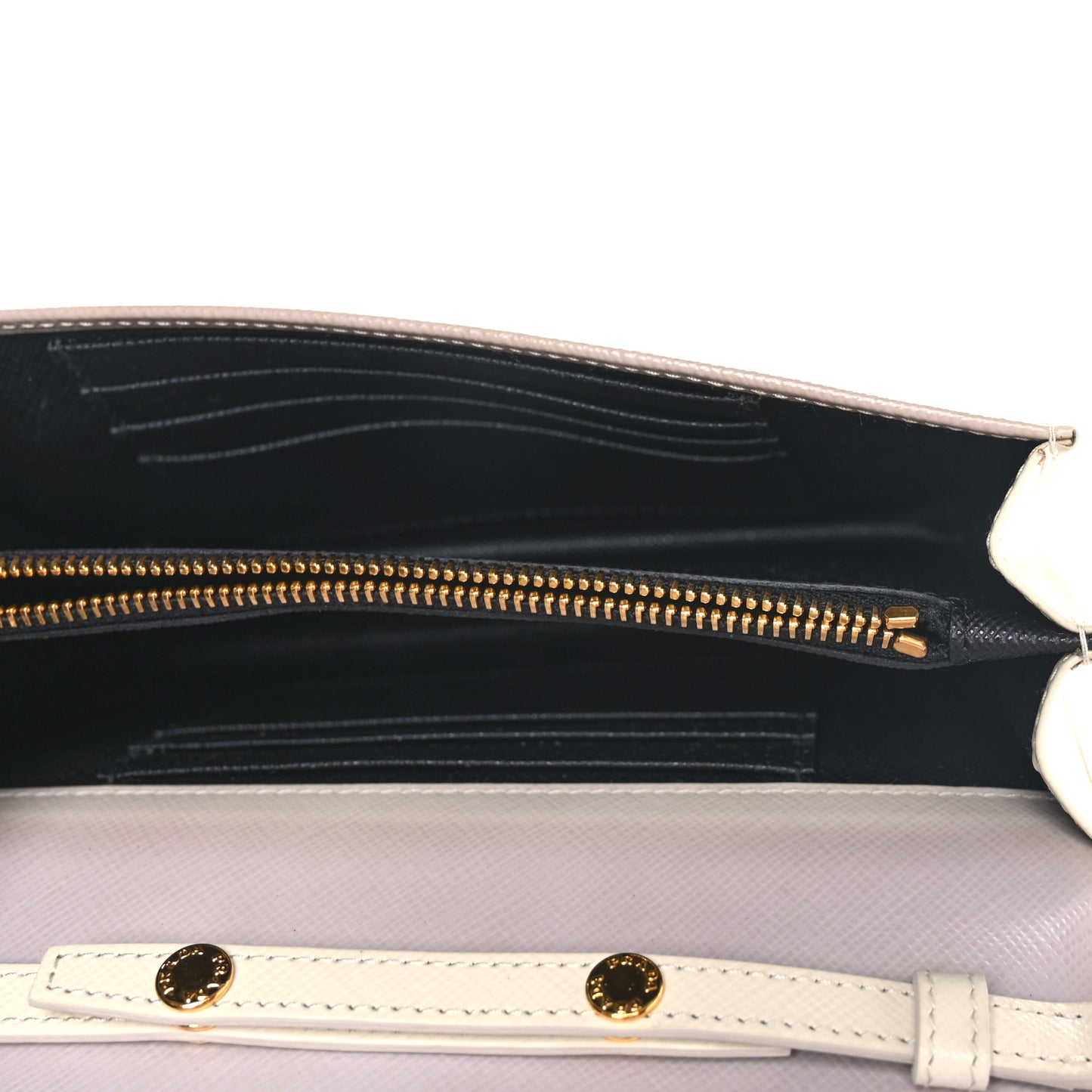 Saffiano Lux Chain Wallet White Multicolor