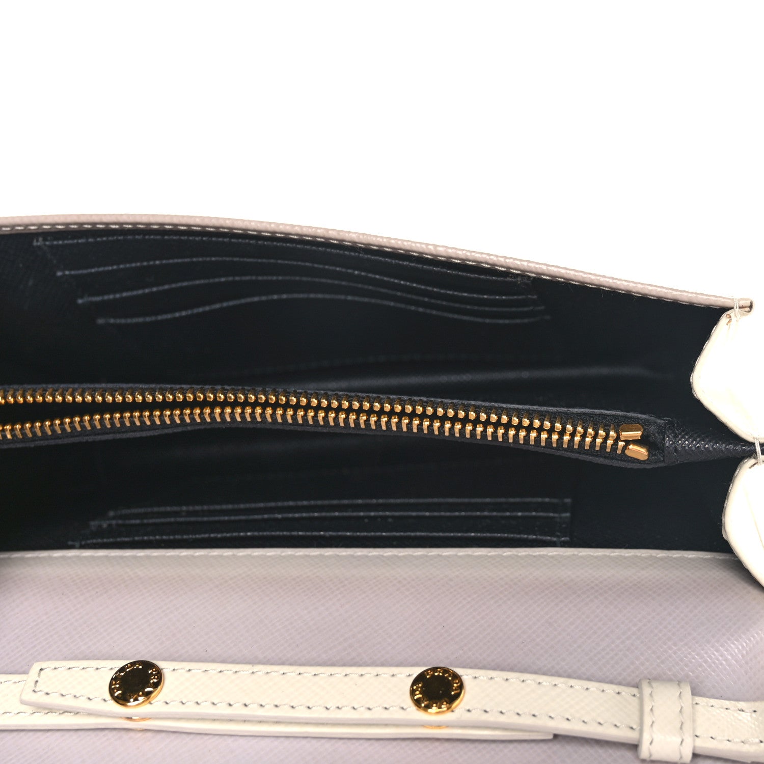 Prada Saffiano Lux Chain Wallet White Multicolor 4 of 13