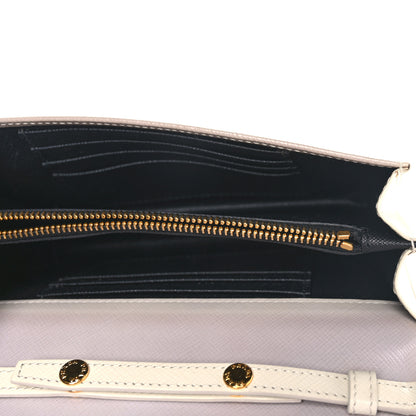 Prada Saffiano Lux Chain Wallet White Multicolor 4 of 13