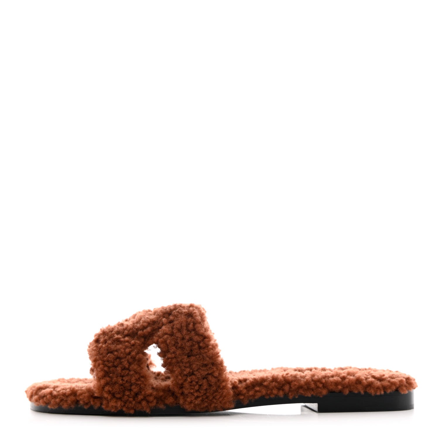 Hermes Woolskin Oran Sandals 38 Cognac 1 of 8