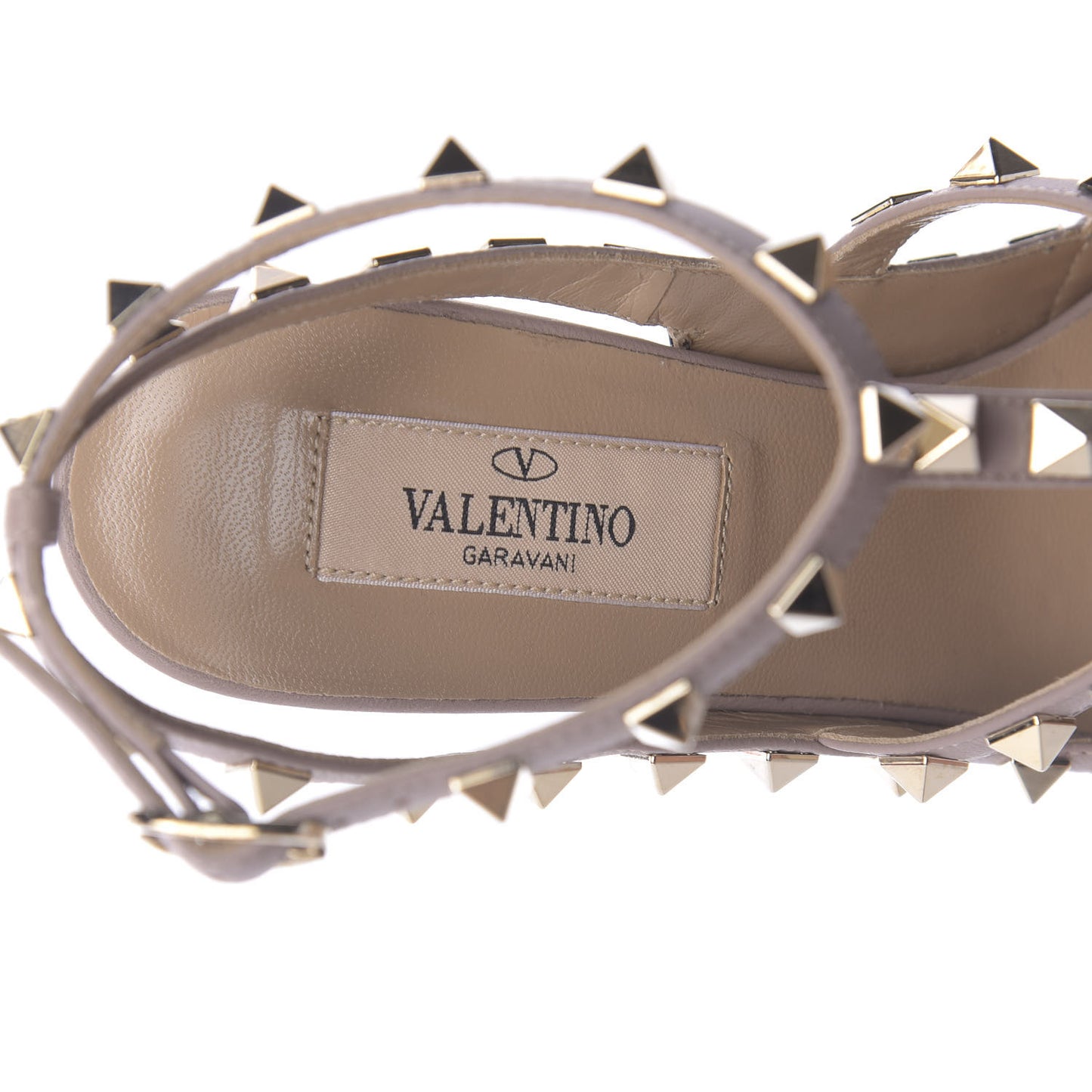 Patent Nappa Rockstud Ankle Strap 100mm Pumps 36.5 Black Poudre