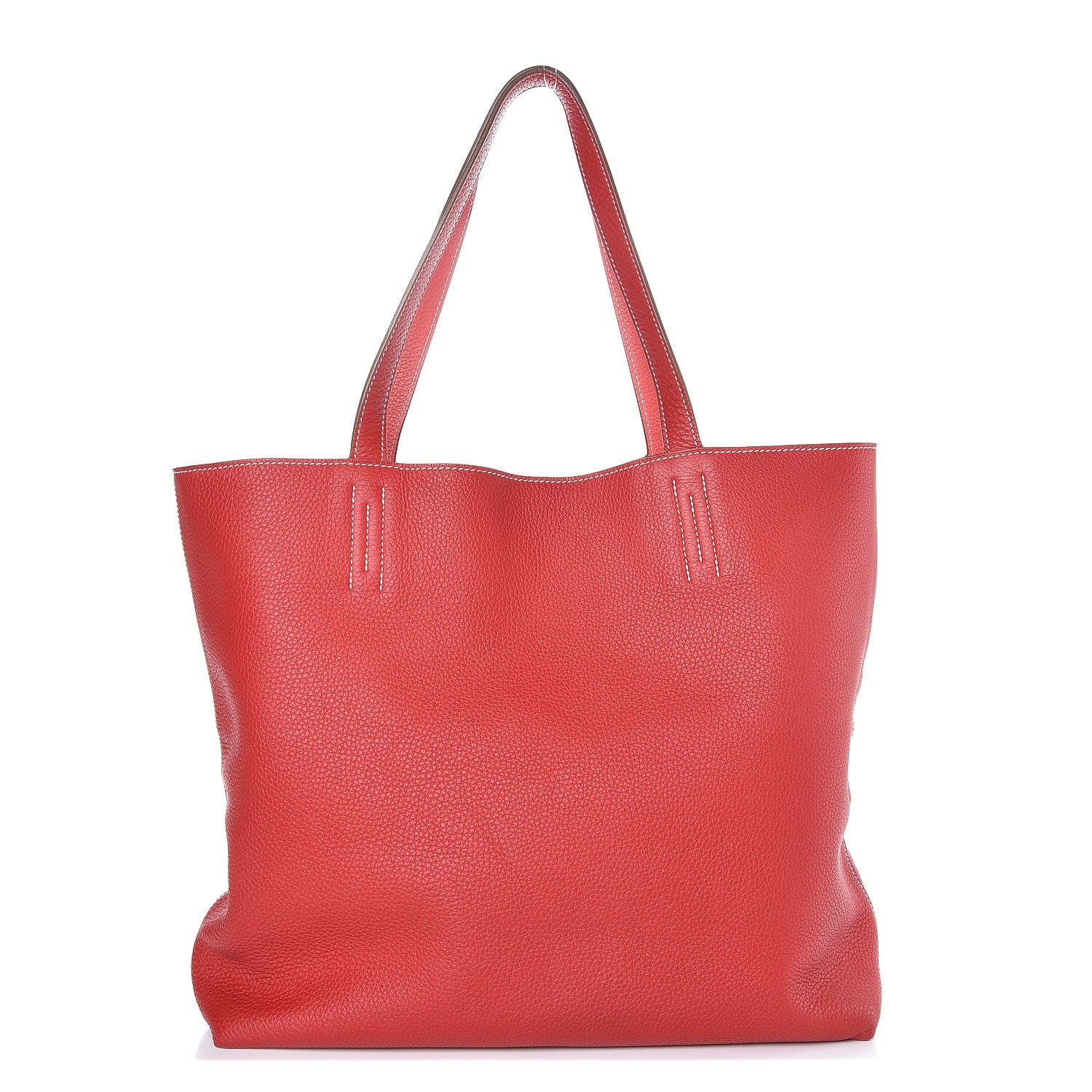 Hermes Taurillon Clemence Double Sens 36 Reversible Tote Peony Sanguine 1 of 10