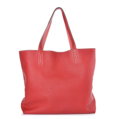 Hermes Taurillon Clemence Double Sens 36 Reversible Tote Peony Sanguine 1 of 10