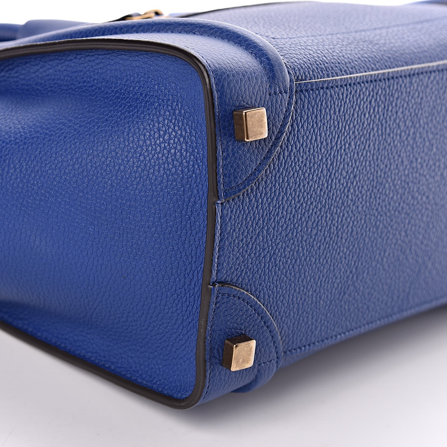 Celine Drummed Calfskin Micro Luggage Indigo 8 of 9