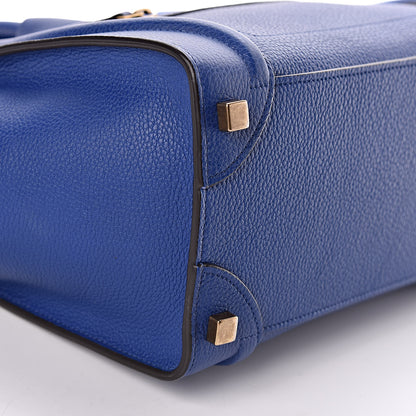 Celine Drummed Calfskin Micro Luggage Indigo 8 of 9