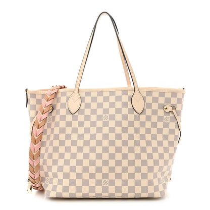 Louis Vuitton Damier Azur Braided Neverfull MM Pink 3 of 12