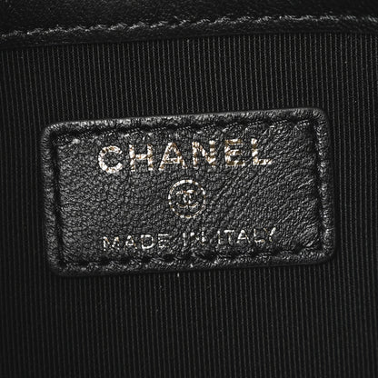 Chanel Velvet Sequin Diamond Quilted Medium Cosmetic Case Black Gold 6 of 11