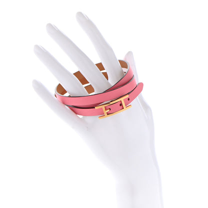 Hermes Chamonix Hapi 3 MM Triple Tour Wrap Bracelet T3 Rose Azalee 2 of 5