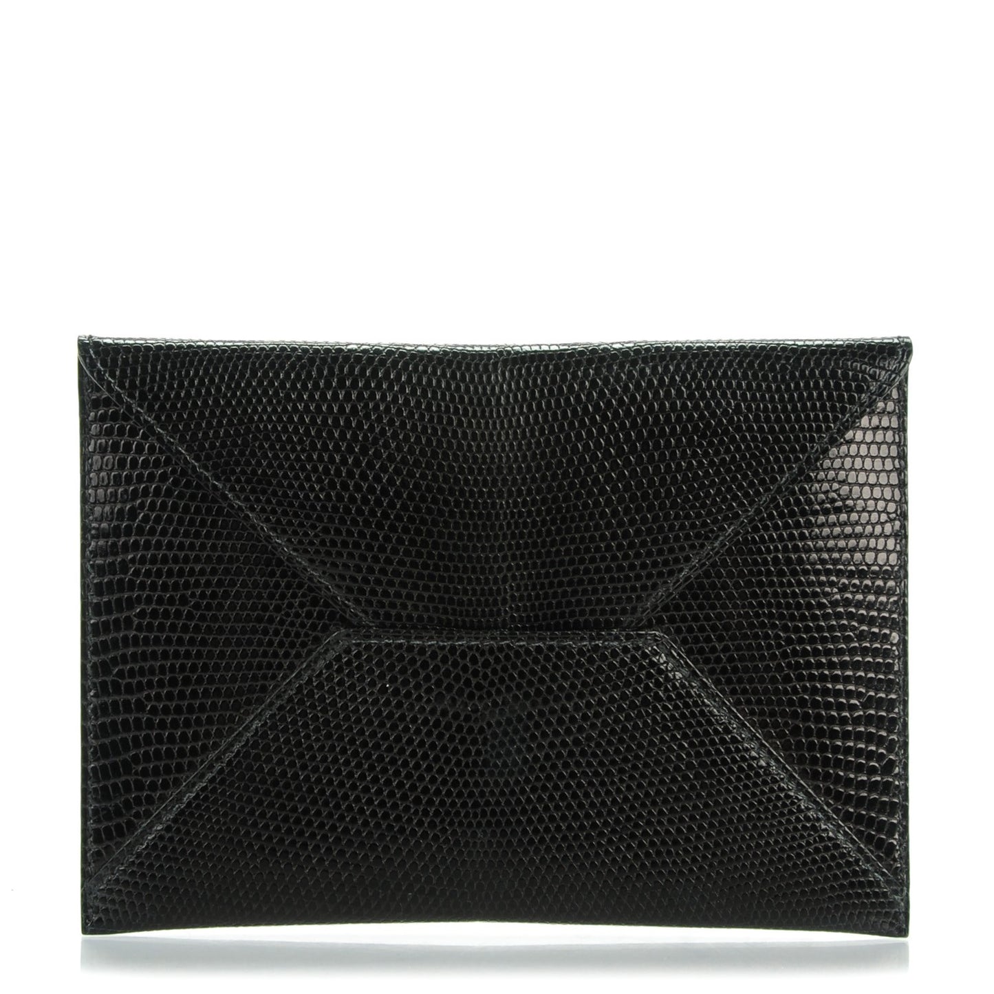 Lizard Niloticus Envelope Pouch GM Black