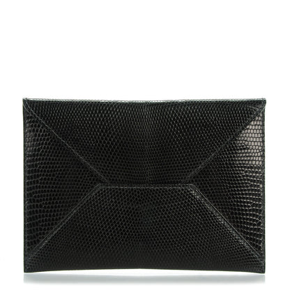 Hermes Lizard Niloticus Envelope Pouch GM Black 1 of 6