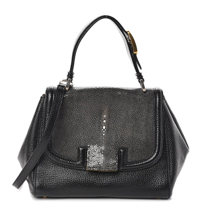 Fendi Glossy Buffalo Stingray Silvana Bag Black 1 of 8