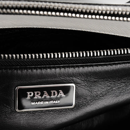 Prada Saffiano Lux Small Bi-Color Galleria Double Zip Tote Black White 6 of 7