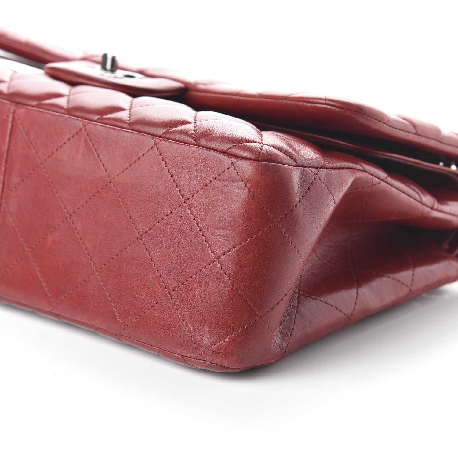 Chanel Lambskin Quilted Jumbo Double Flap Red 7 of 10