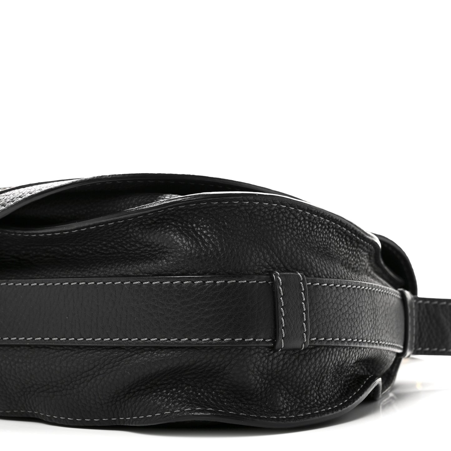 Calfskin Medium Marcie Round Crossbody Bag Black