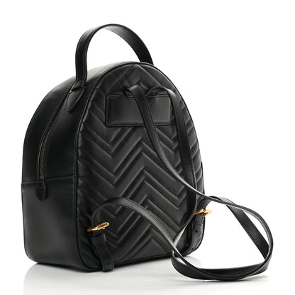 Gucci Calfskin Matelasse GG Marmont Dome Backpack Black 3 of 11