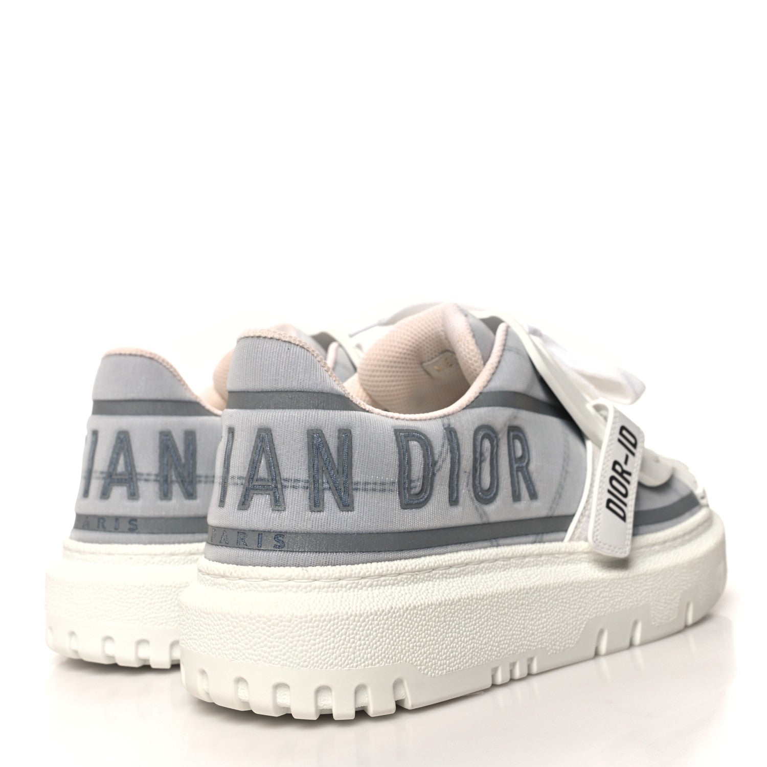 Christian Dior Reflective Fabric Nylon Dior-ID Platform Sneakers 39 Silver 4 of 8