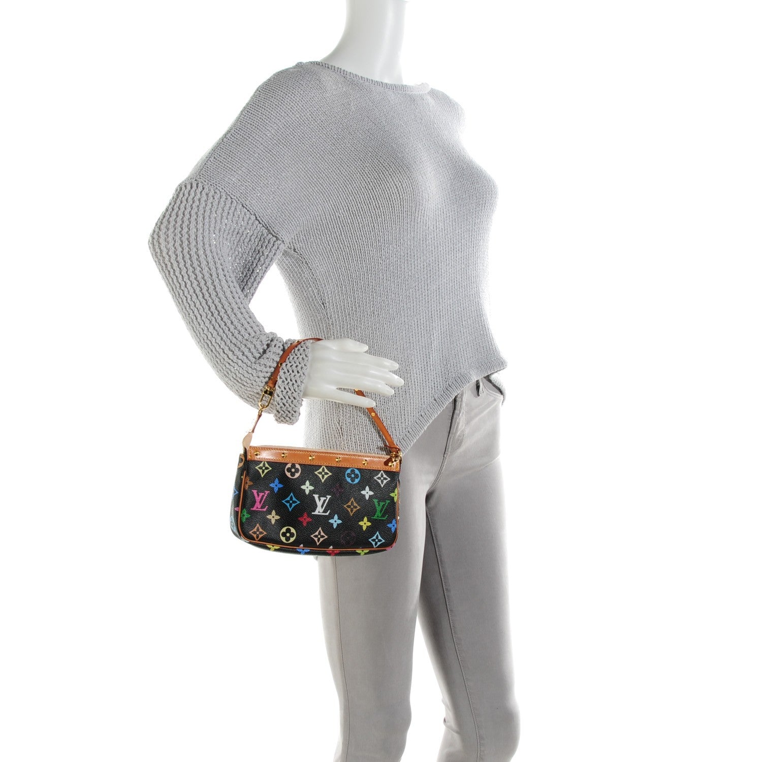 Louis Vuitton Monogram Multicolor Pochette Accessories Black 2 of 9