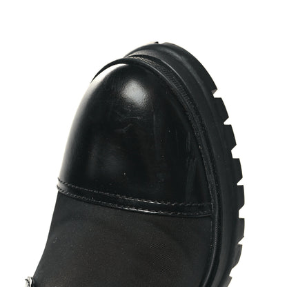 Prada Spazzolato Re-Nylon Metal Triangle Logo Lace Up 55mm Ankle Boots 41 Black 9 of 9