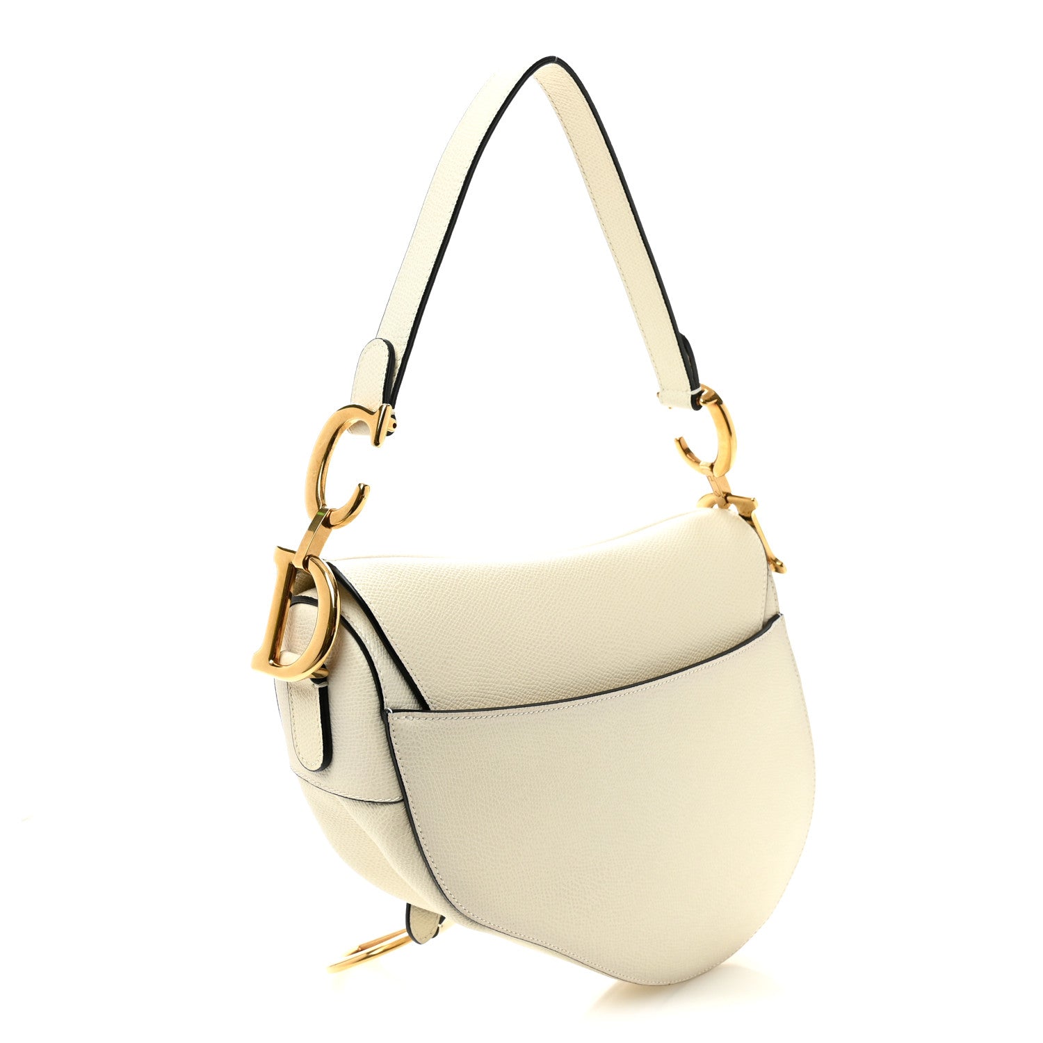 Christian Dior Grained Calfskin Saddle Bag White 3 of 10