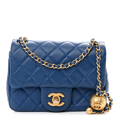 Chanel Lambskin Quilted Mini Pearl Crush Flap Blue 1 of 10