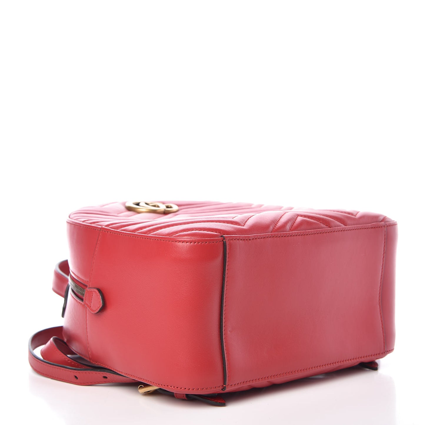 Calfskin Matelasse GG Marmont Dome Backpack Hibiscus Red