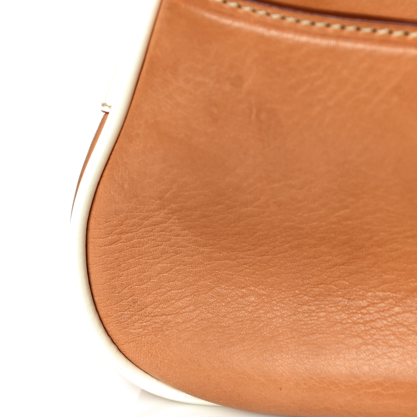 Vernice Old Calfskin Saddle Bag Sabbia Naturale White