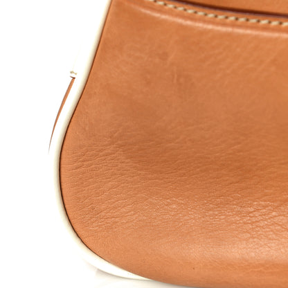 Prada Vernice Old Calfskin Saddle Bag Sabbia Naturale White 14 of 16