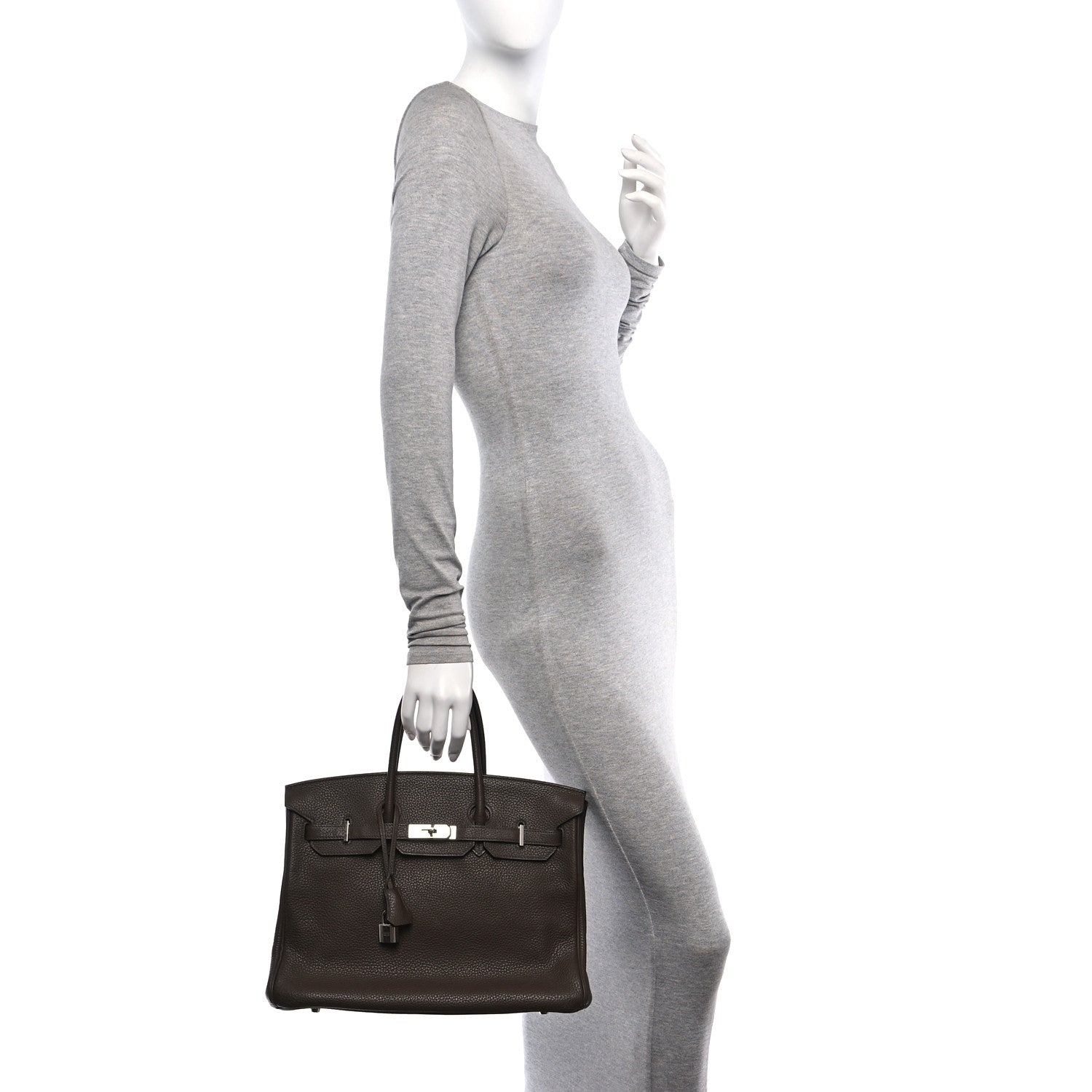 Hermes Taurillon Clemence Birkin 35 Cafe 2 of 10