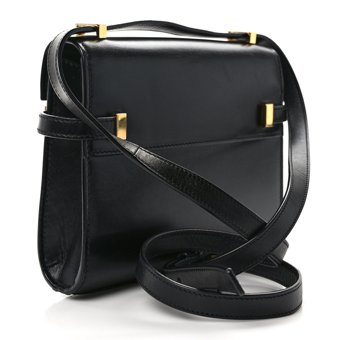 Smooth Calfskin Mini Manhattan Shoulder Bag Black
