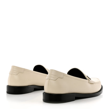 Saint Laurent Calfskin Penny Loafers 36.5 Pearl 4 of 9