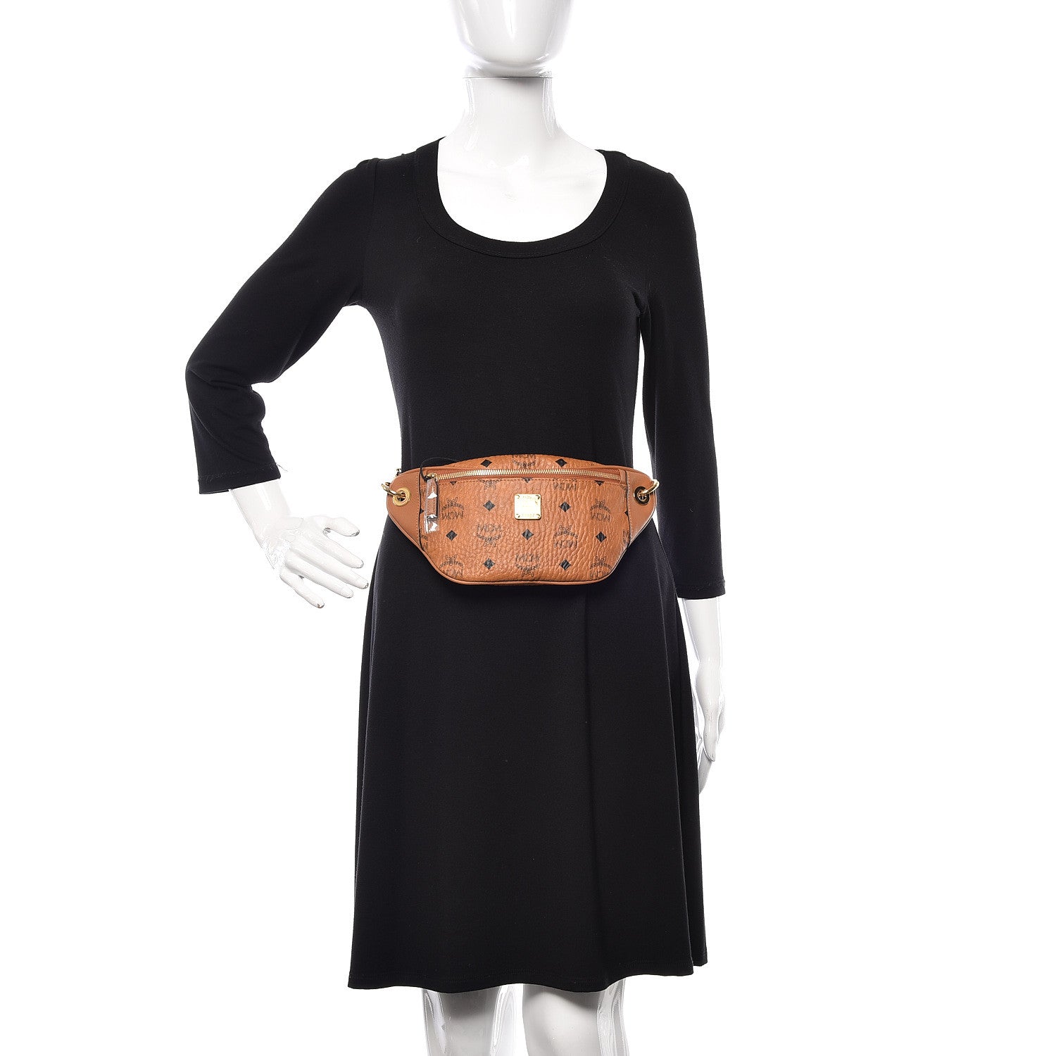 MCM Visetos Stark Belt Bag Cognac 2 of 9