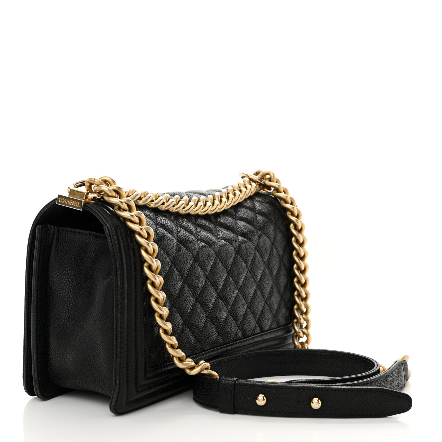 Chanel Caviar Quilted Medium Boy Flap Black 3 of 14