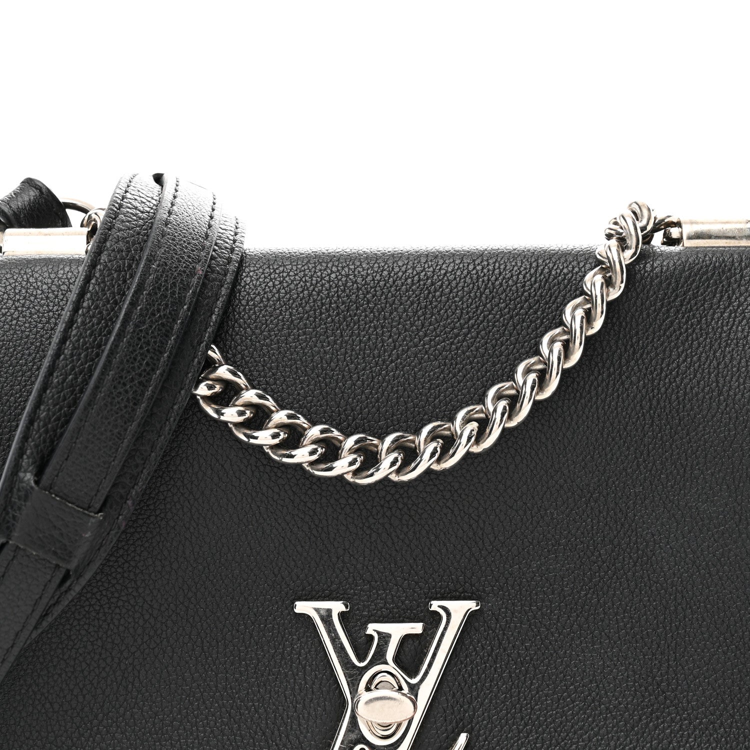 Louis Vuitton Calfskin Lockme II Chain Bag BB Black 1857640