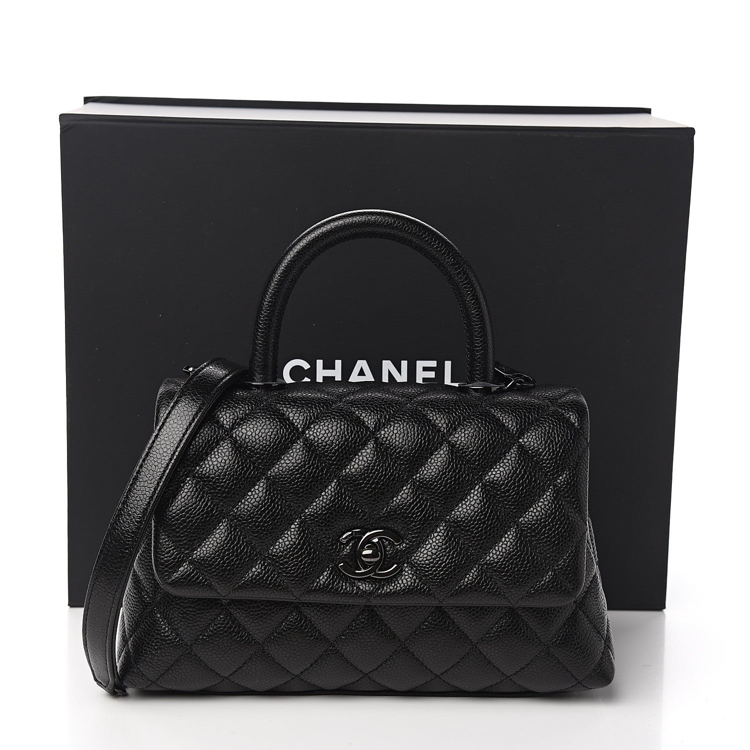 Chanel Caviar Quilted Mini Coco Handle Flap So Black 10 of 10