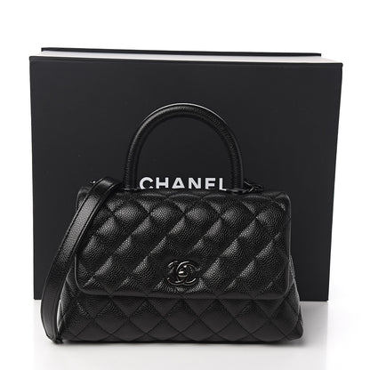 Chanel Caviar Quilted Mini Coco Handle Flap So Black 10 of 10