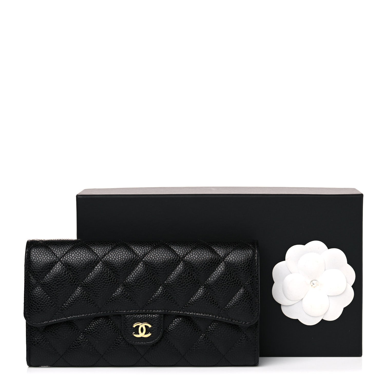 Chanel Caviar Quilted Large Gusset Flap Wallet Black 11 of 11