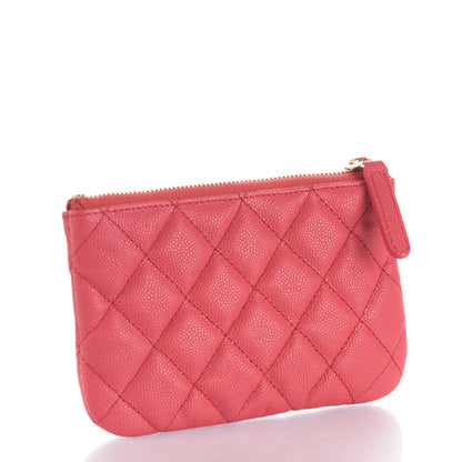 Chanel Iridescent Caviar Quilted Small Cosmetic Case Dark Pink 3 of 7